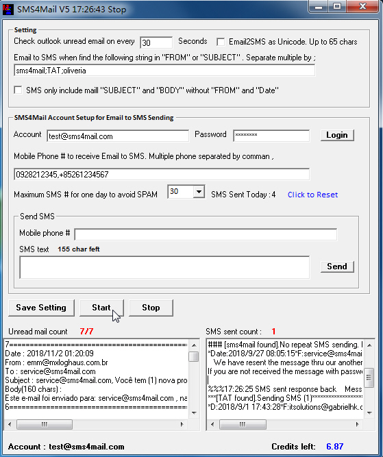 SMS4Mail screenshot